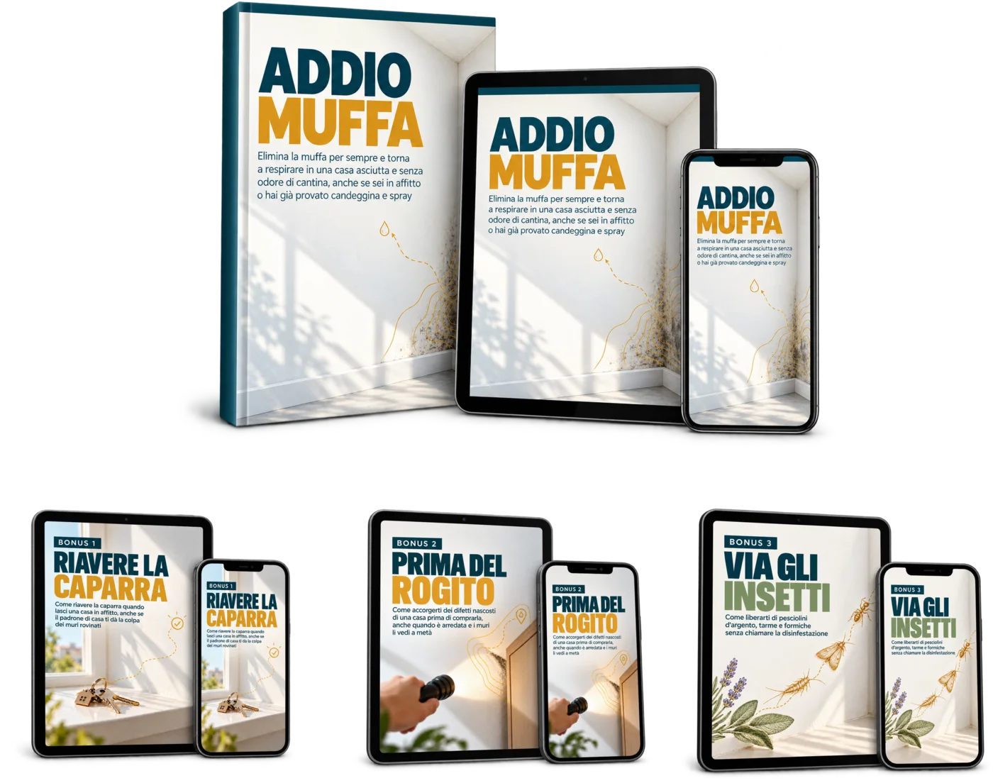 Addio Muffa con i tre bonus: Riavere la Caparra, Prima del Rogito, Via gli Insetti
